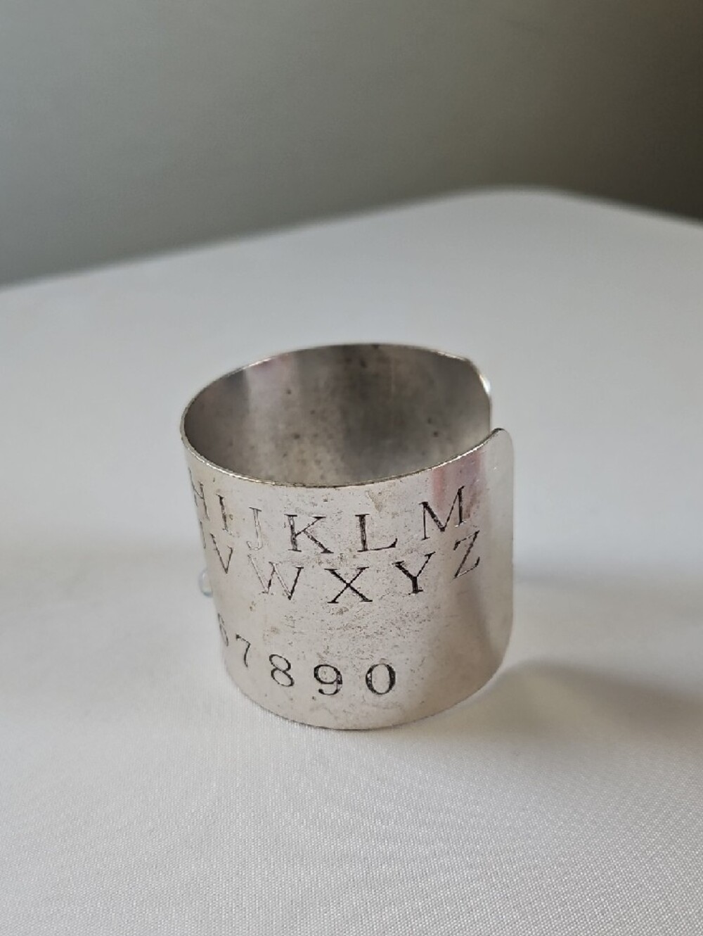 Hot Topic Silver Ouija-Style Alphabet Cuff Bracelet - Picture 4 of 7